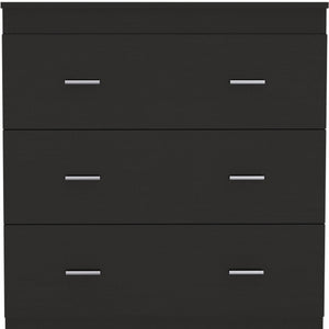 Homeroots 32" Black Three Drawer Dresser  Manufactured Wood 479991