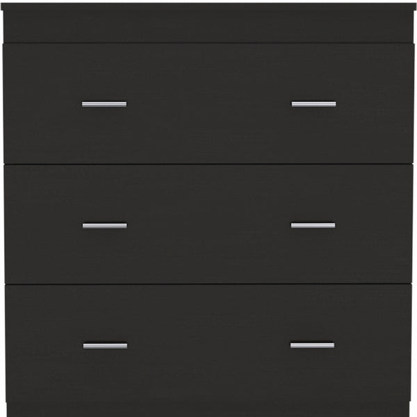 Homeroots 32" Black Three Drawer Dresser  Manufactured Wood 479991