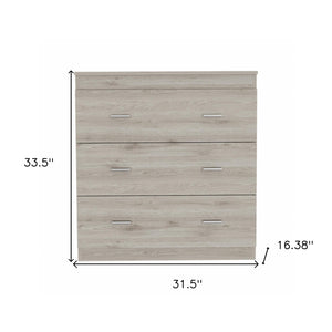 Homeroots 32" Light Gray Three Drawer Dresser  Manufactured Wood 479992