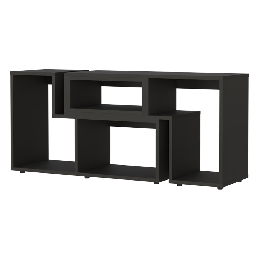 Homeroots 63" Black Open Shelving Tv Stand  Manufactured Wood 479997