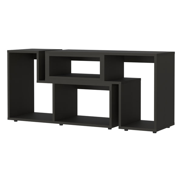 Homeroots 63" Black Open Shelving Tv Stand  Manufactured Wood 479997