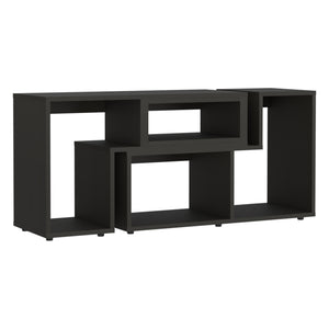 Homeroots 63" Black Open Shelving Tv Stand  Manufactured Wood 479997