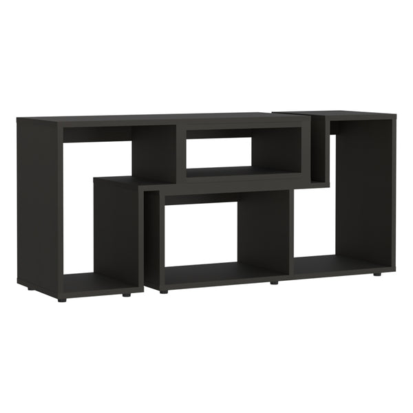 Homeroots 63" Black Open Shelving Tv Stand  Manufactured Wood 479997