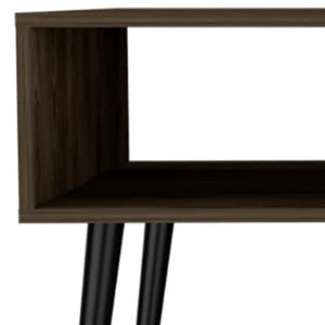 Homeroots 40" Brown And Black Coffee Table With Drawer And Shelf   479999