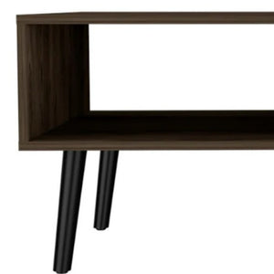 Homeroots 40" Brown And Black Coffee Table With Drawer And Shelf   479999
