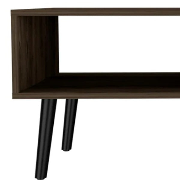Homeroots 40" Brown And Black Coffee Table With Drawer And Shelf   479999