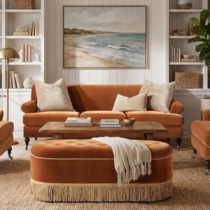 English Elm Alana Velvet Three Cushion Sofa Hardwood Frame Tight Back Living Room Seating B2719P479037