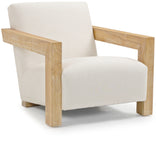 Ward Cream Linen Textured Fabric Accent Chair 479