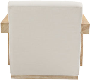 Ward Cream Linen Textured Fabric Accent Chair 479Cream Meridian Furniture