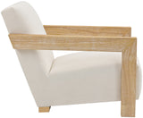 Ward Cream Linen Textured Fabric Accent Chair 479Cream Meridian Furniture