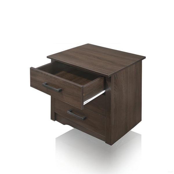 English Elm Modern Elegance Wenge Nightstand — Compact Wenge Bedside Table, Durable Particle Board, Stylish Storage B078107865