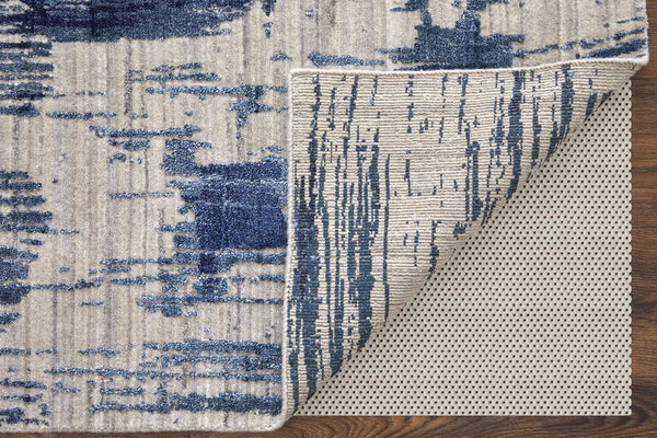 Feizy Rugs Eas69agf Eastfield Artisanal Hand-woven Viscose And Wool Abstract Rug - Modern Style For Any Space Blue,Ivory Viscose,Wool Eas69agfblu000h00