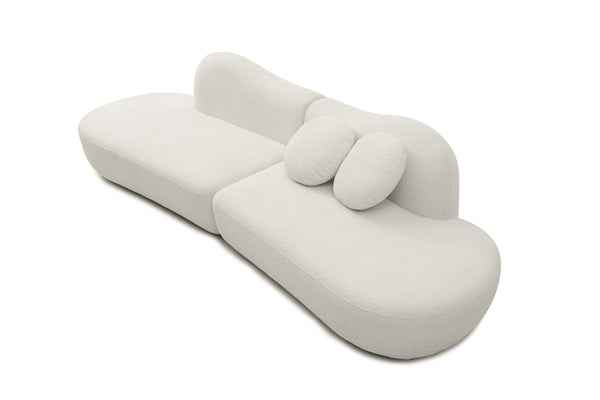 English Elm Modern Curved Modular Sofa - Elegant Boucle 3-Seat Design For Living Rooms, Easy Assembly & Comfort W2664S00038