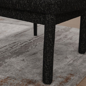 English Elm 21.46" Modern Minimalist Chenille Dining Chair Set of 2 with Rubberwood Legs, Curved High Back Comfort Black+Grey W3189P351396