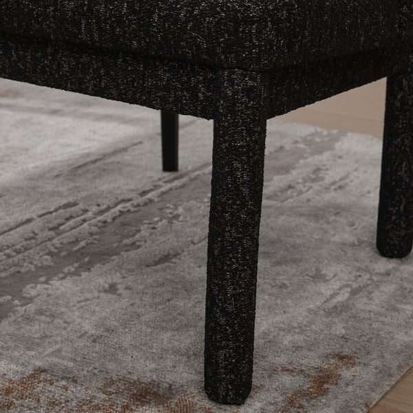 English Elm 21.46" Modern Minimalist Chenille Dining Chair Set of 2 with Rubberwood Legs, Curved High Back Comfort Black+Grey W3189P351396