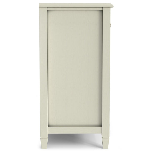 English Elm Connaught Solid Wood Buffet with Glass Cabinet Doors and Antique White Finish B136P439017