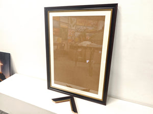 English Elm 24x32 Solid Wood Picture Frame with Replaceable Canvas, Organic Acrylic Glass, Elegant Wall Art Decor Black T3976P383250