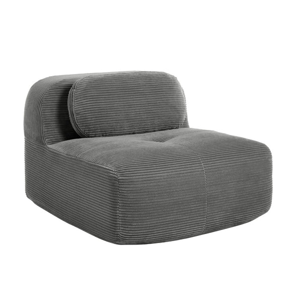 English Elm Hamlet Corduroy L-shaped Sectional Sofa with Pillows for Modern Living Rooms Grey W714P323648