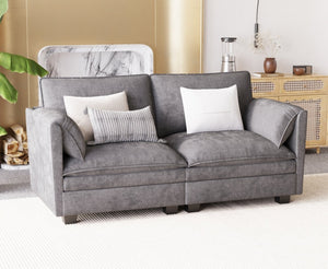 English Elm 74.27'' Mid-century Modern 2 Seat Loveseat with Pocket Spring and Breathable Fabric W680P221017