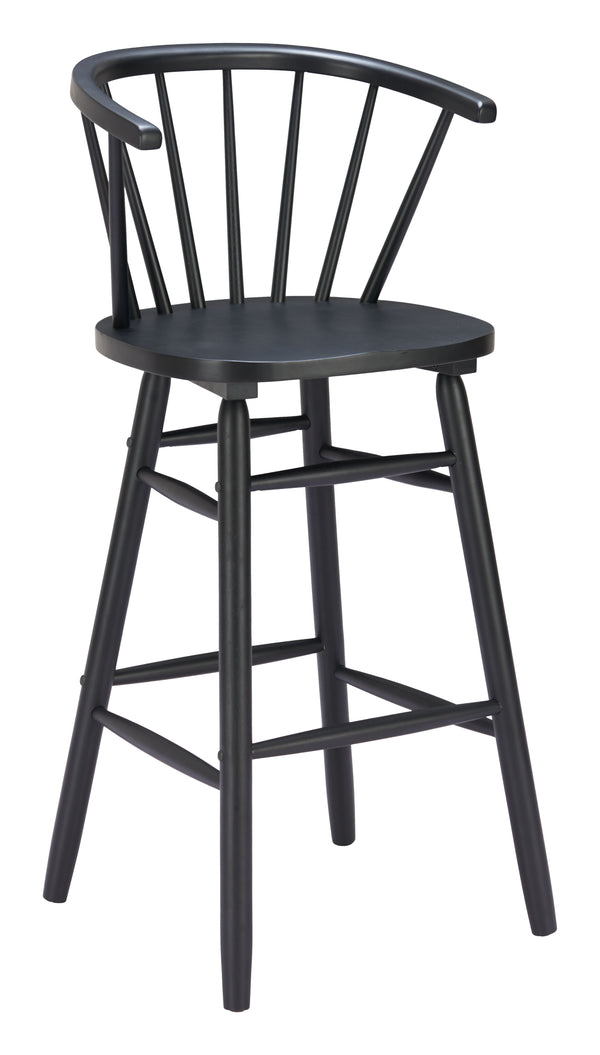 Zuo Modern Stenger Barstool Set Of 2 - Modern Rubberwood Design With Comfort For Your Stylish Space Black Rubberwood 110524-zuo-modern