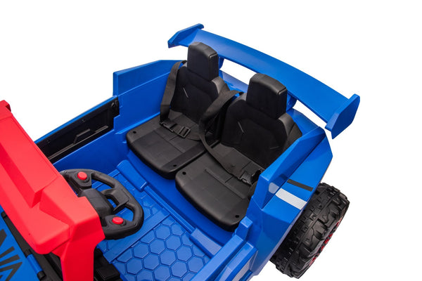 English Elm 24v Two Seat Kids Off Road Utv with 800w Four Wheel Drive and Full Suspension Blue+Red W1620P347623