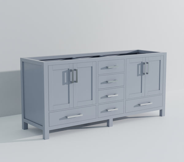 English Elm Dark Grey Double Bath Vanity - Stylish 72" W X 22" D Cabinet With Ample Storage & Soft-Close Drawers B2731P258907