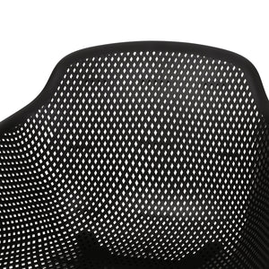 English Elm Christopher Knight Home® - LOTUS modern outdoor dining chair with weather-resistant polypropylene, perforated diamond pattern comfort and stability Black 23.5 L x 23.5 W x 22.5 H 69068.00BLK