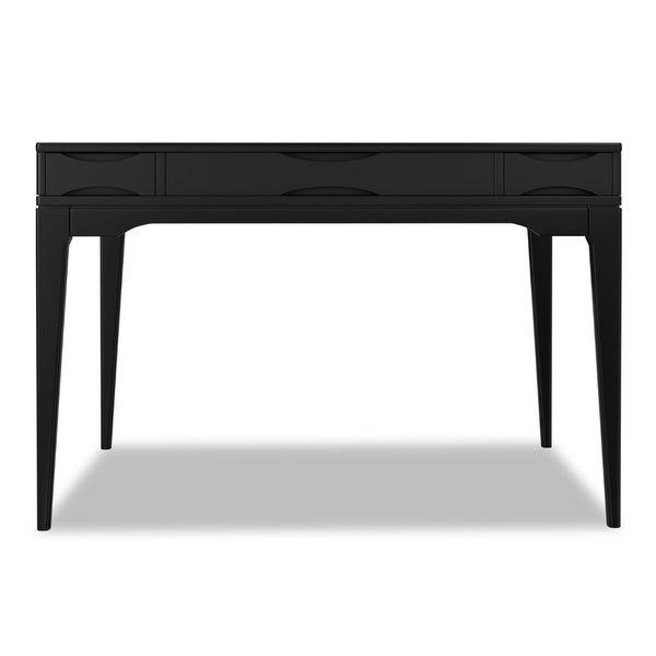 English Elm Harper Rubberwood Writing Desk with Keyboard Tray Mid-century Modern Home Office Storage Black B136P420746