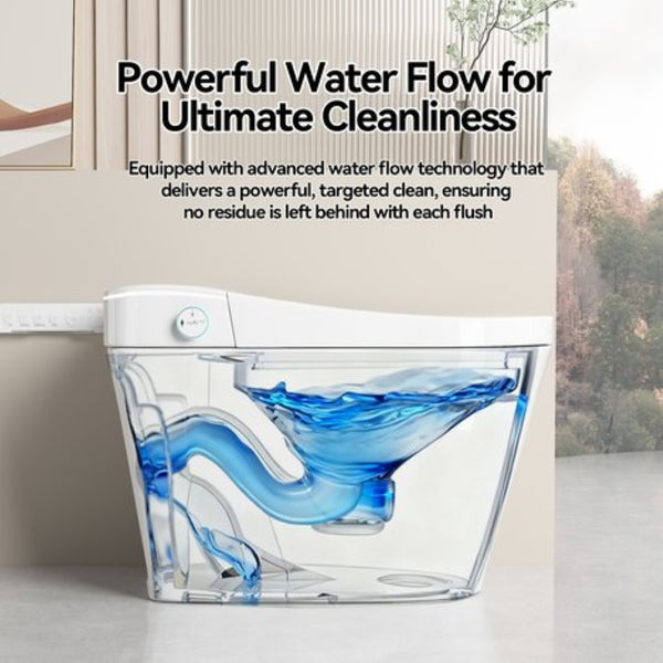 English Elm Unique Smart Bidet Toilet with Auto Open Seat Warm Dryer and Hands Free Flush W3133P414562