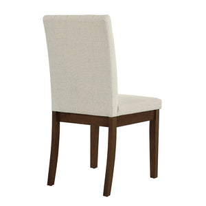 JLA Home 510 Design - Upholstered Channel-Back Dining Chairs Set of 2 — Transitional Parsons Style, Padded Seats, Solid Wood Legs Light Taupe 5DS108-0042