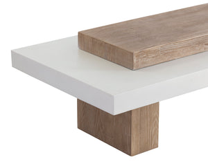 Sunpan Herriot Contemporary Coffee Table with Unique Timber Effect and Striking Concrete Design for Any Space Light Brown / Summer Sand