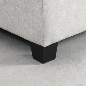 English Elm 104'' Sectional Sofa with Acrylic Table Top, Chenille Tufted U-Shaped Couch with Consoles, USB Charging, Storage Drawers and Ottoman for Living Room, Apartment Light Gray N723S0191K