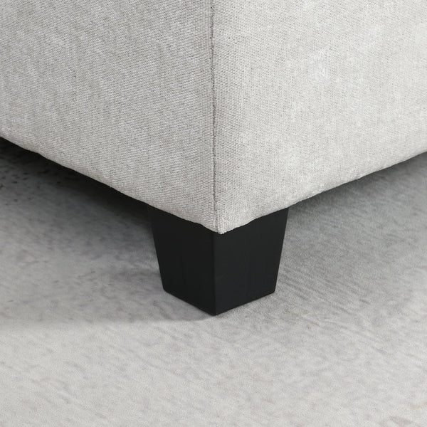 English Elm 104'' Sectional Sofa with Acrylic Table Top, Chenille Tufted U-Shaped Couch with Consoles, USB Charging, Storage Drawers and Ottoman for Living Room, Apartment Light Gray N723S0191K