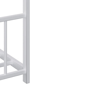 English Elm Twin iron roof bed frame with LED light strips for kids, sturdy 350lb capacity, easy 30-min assembly White W1820P308330