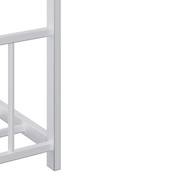 English Elm Twin iron roof bed frame with LED light strips for kids, sturdy 350lb capacity, easy 30-min assembly White W1820P308330