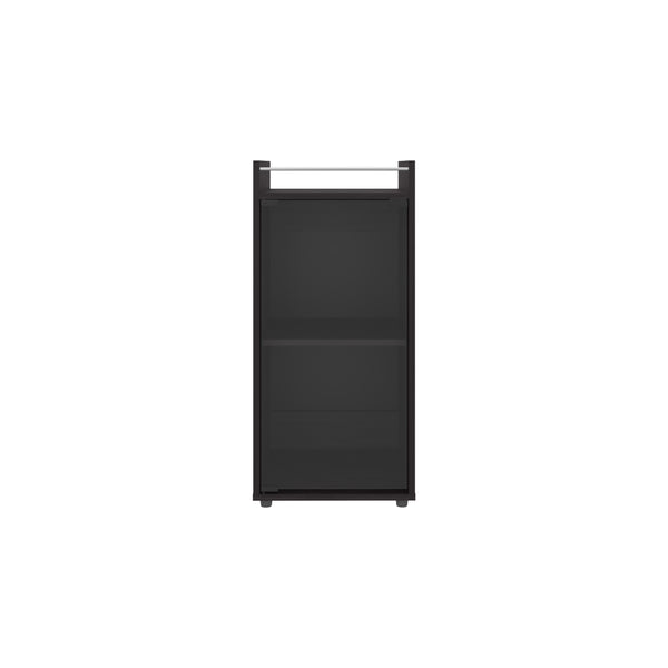 English Elm Theba Modern Minibar Cabinet with 2 Doors & Open Shelf, Compact Black MDF Storage for Small Spaces B070P337131