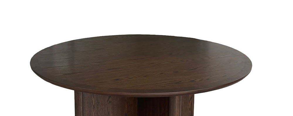 English Elm Beautifully Round Dining Table 54" RD Rich Woodgrain Finish Pedestal Base Modern Classic Brown Elegance B2741P294666