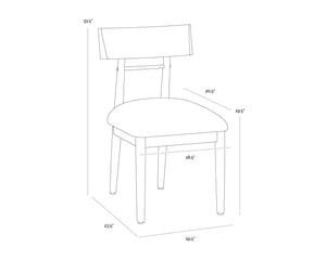 Sunpan FLORIAN Dining Chair - Sculptural Light Oak with Geralt Linen - Ergonomic Comfort & Timeless Style 112352