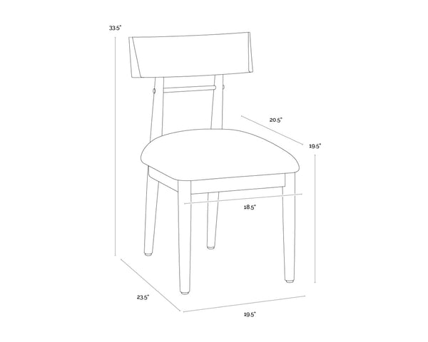 Sunpan FLORIAN Dining Chair - Sculptural Light Oak with Geralt Linen - Ergonomic Comfort & Timeless Style 112352
