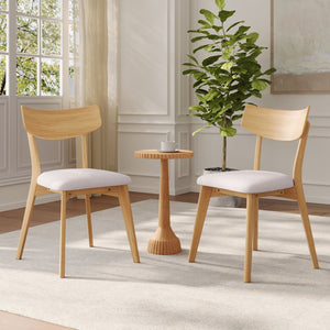 English Elm Mid-century Modern Upholstered Dining Chairs Set of 4 with Rubberwood Splayed Legs Light Beige,Natural N768P189387B_4