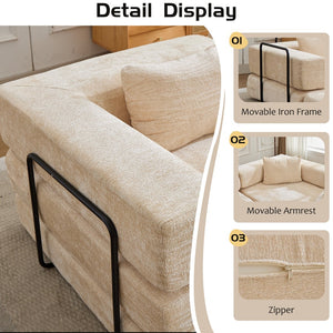 English Elm Compression Convertible Floor Sofa Bed – Stylish Chenille Loveseat & Modular Seating Solution For Small Spaces W3723P345635