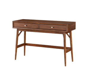 English Elm Sofa Mid-Century Brown Console Table with Drawers, Polished Nickel Knobs, 48" x 16" x 32" Stylish Entryway B011P289737