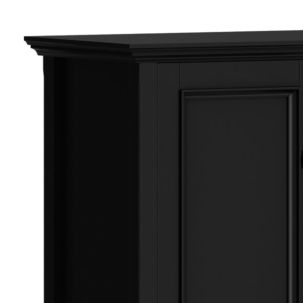 English Elm Amherst Shaker Pine Sideboard Wide Four Door Storage Cabinet for Dining Hallway Black B136P481646