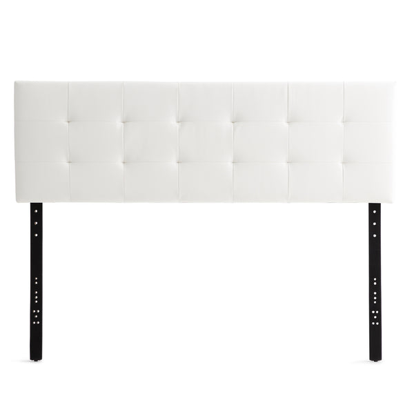 English Elm Edenbrook Sleek Square Tufted Mid-Rise Faux Leather Headboard King/Cal King Black — Modern Luxe Accent B350P394811