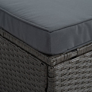 English Elm Patio 7-Piece Pe Wicker Furniture Set With Lounger Sofa, Cushions, And Glass Table For Outdoor Comfort W1703S00029-GIGA