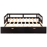 Hearth and Haven Fable Extendable Daybed with 2 Drawers and Wood Frame, Espresso WF194973AAP