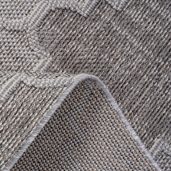 English Elm Loom Stylish Trellis 6X9 Indoor/Outdoor Area Rug - Durable, Stain-Resistant, Grey/White Design B335P289608