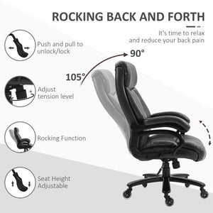 English Elm Vinsetto Big And Tall Office Chair - Ergonomic Pu Leather, 400Lb Capacity, Adjustable Comfort Seat W2225P173835-GIGA