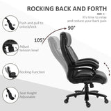 English Elm Vinsetto Big and Tall Office Chair, Pu Leather Desk Chair 400Lb, Black