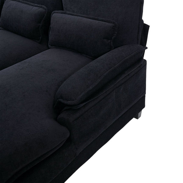 English Elm United We Win U-Shaped Cloud Couch, 110" Chenille Modular Sectional Sofa With Memory Foam & Storage W1568S00217-GIGA